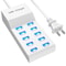 10 Ports USB Charging Station Wall Charger Power Adapter For Phone Tablet And Electronics 10