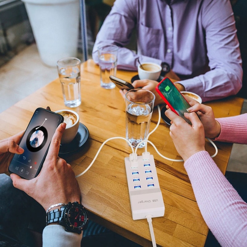 10 Ports USB Charging Station Wall Charger Power Adapter For Phone Tablet And Electronics 0