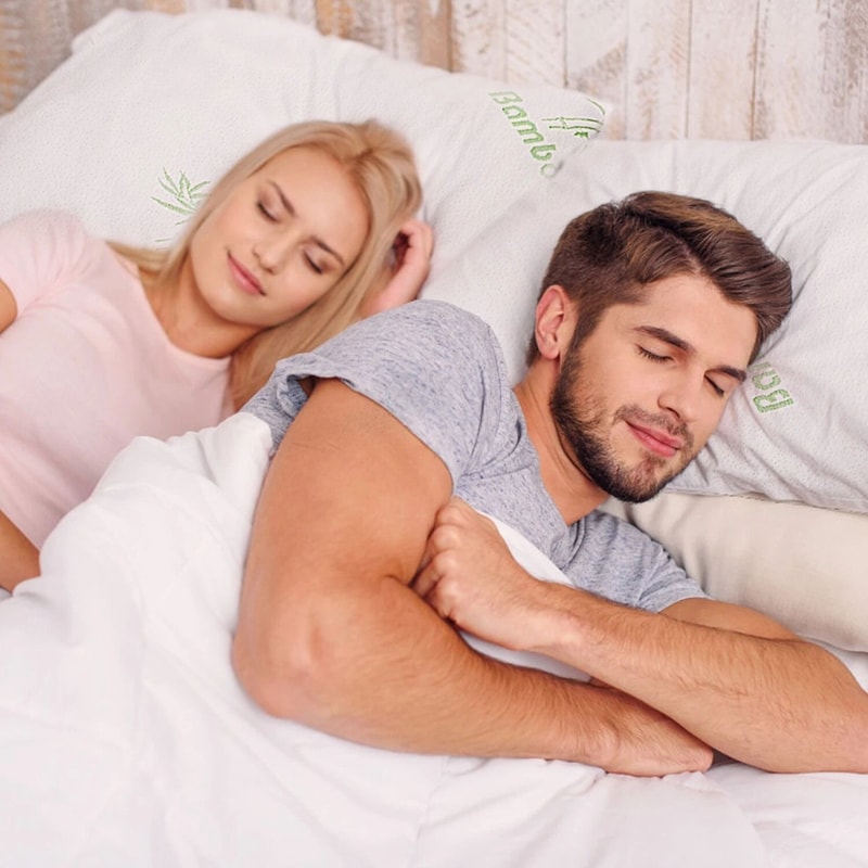 King Size Bamboo Memory Foam Bed Pillow Hypoallergenic With Carry Bag For Better Sleep 2