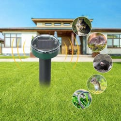 solar ultrasonic animal repeller, outdoor pest control spikes for mole and gopher deterrence