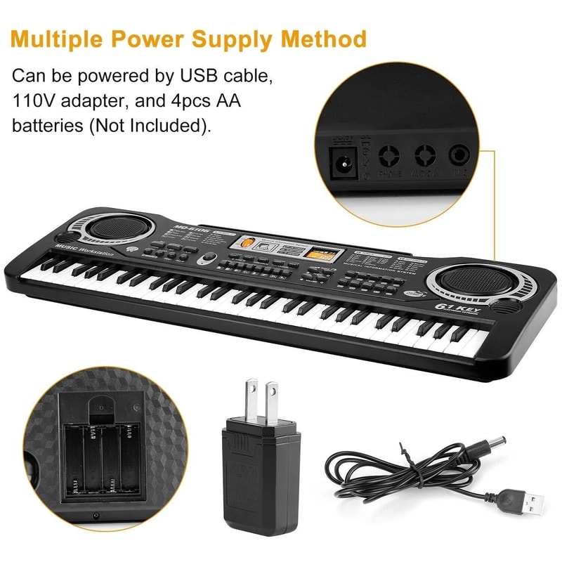 Electric Piano WMic Digital Music Electronic Keyboard For Kids Christmas Gift Fun Musical Toy For K 8