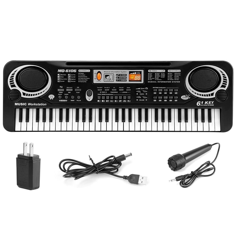 Electric Piano WMic Digital Music Electronic Keyboard For Kids Christmas Gift Fun Musical Toy For K 4