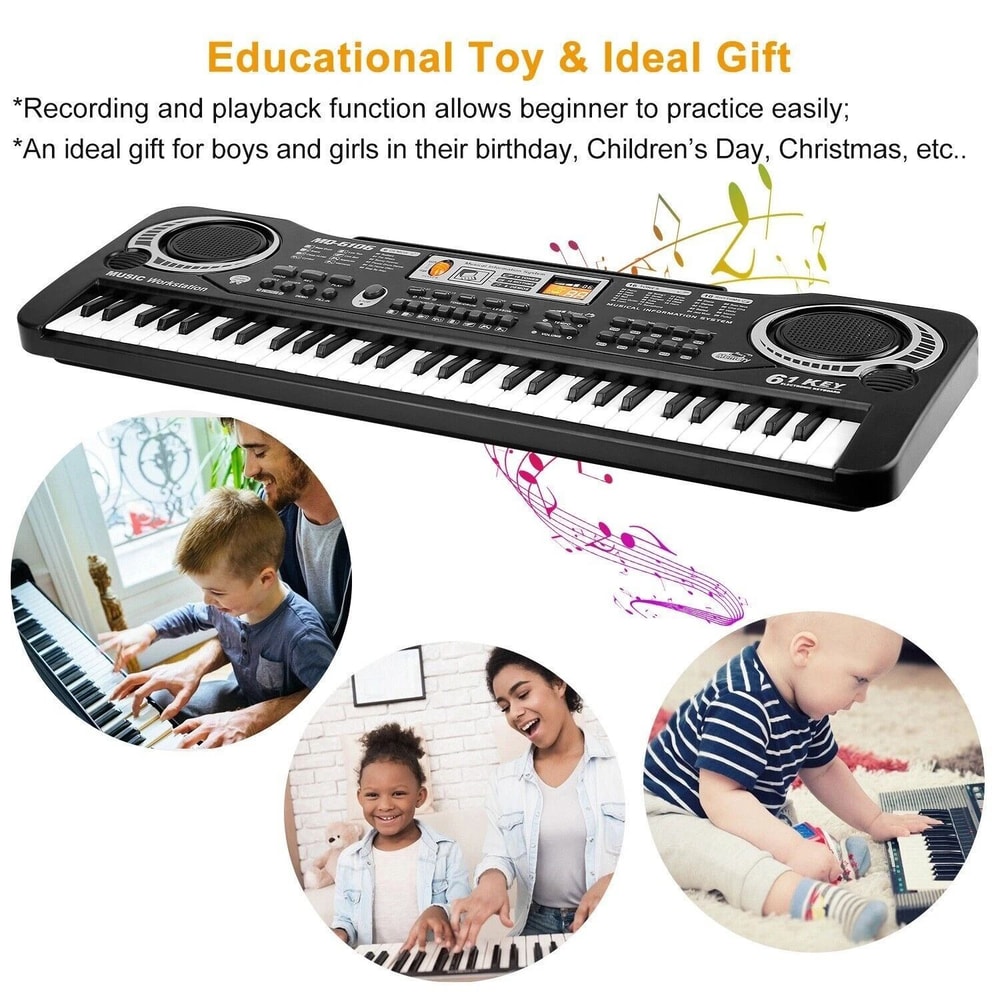 Electric Piano WMic Digital Music Electronic Keyboard For Kids Christmas Gift Fun Musical Toy For K 5
