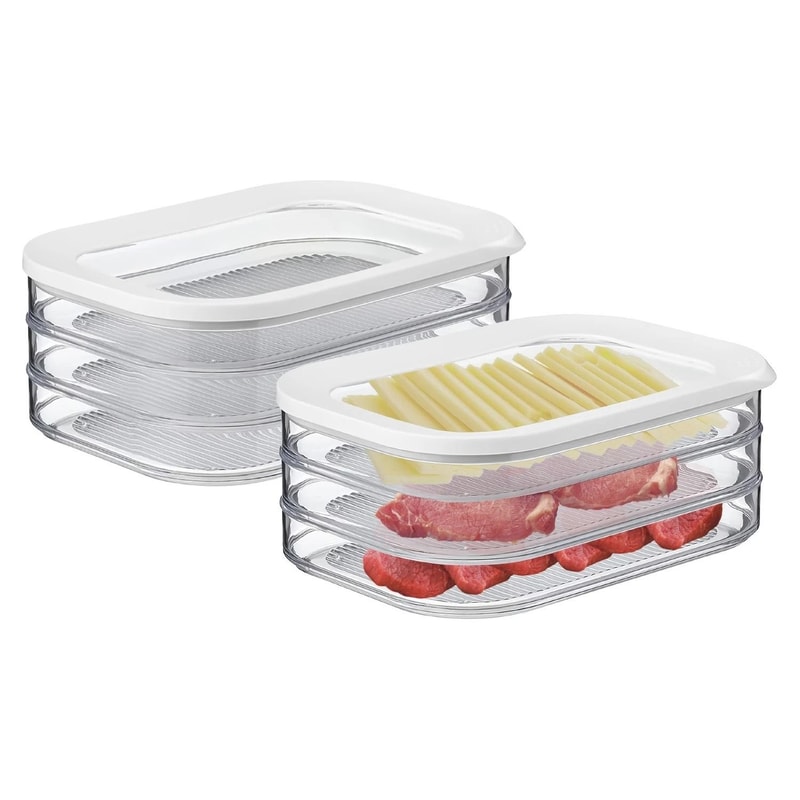 Stackable Clear Food Storage Box Deli Meat Bin Fridge Bacon Container Ideal For Fridge Organization 9