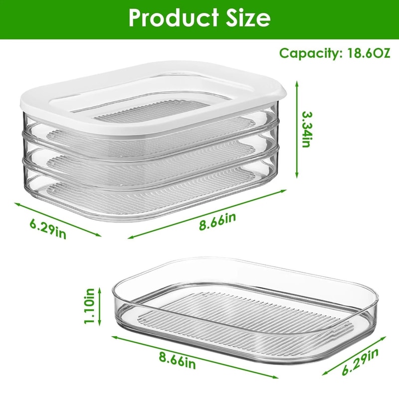Stackable Clear Food Storage Box Deli Meat Bin Fridge Bacon Container Ideal For Fridge Organization 8