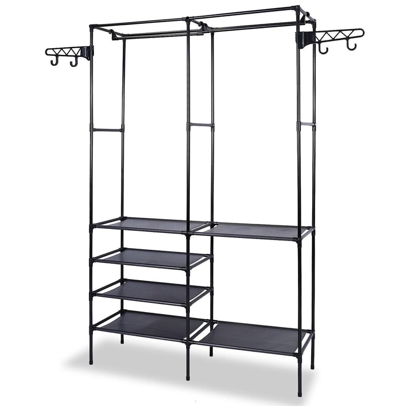 Freestanding Wardrobe Rack Heavy Duty Garment Stand For Clothes And Shoes Storage 9