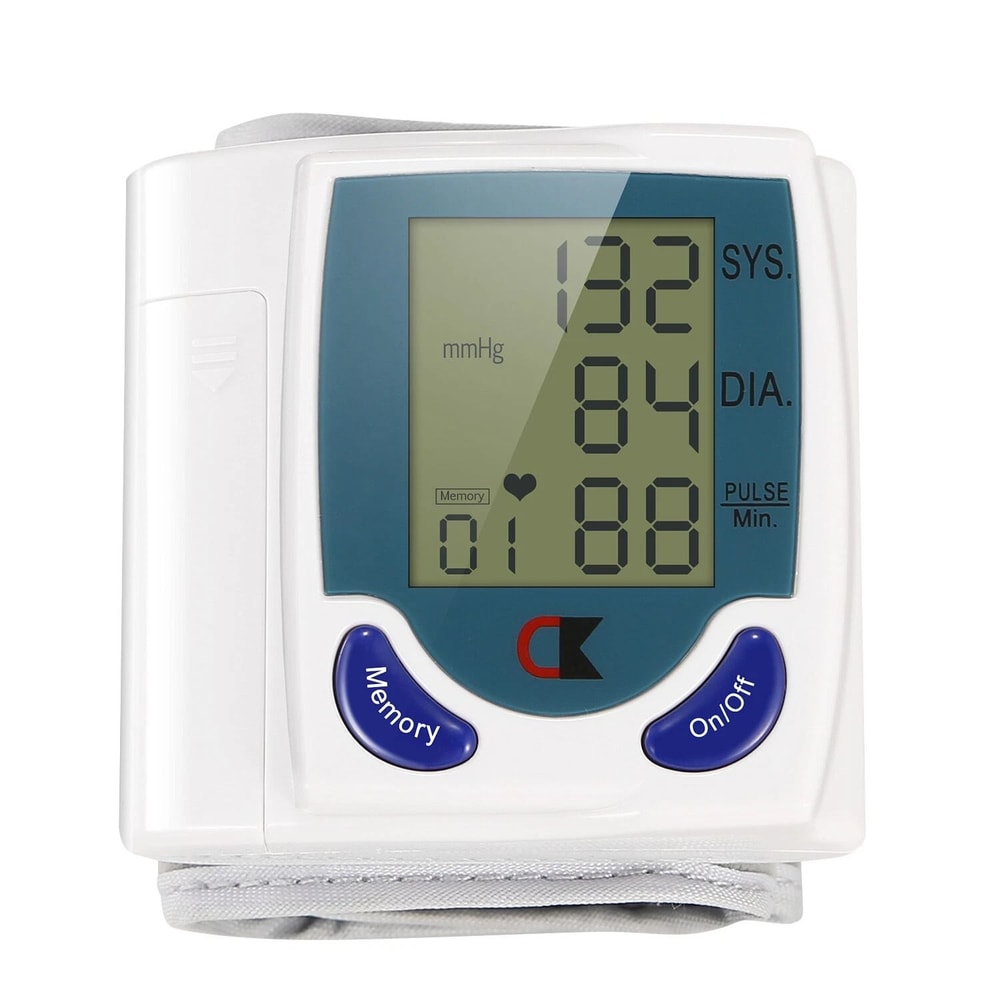 Wrist BP Cuff Blood Pressure Monitor Portable Heart Rate Check Pulse Machine Accurate Readings 9