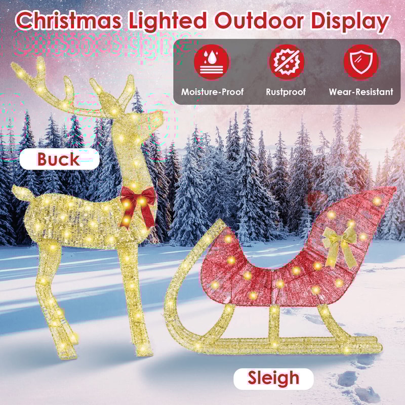 Xmas Christmas Gifts Christmas Reindeer Sleigh Lighted Toys Holiday Decor Christmas Decor For Home 7