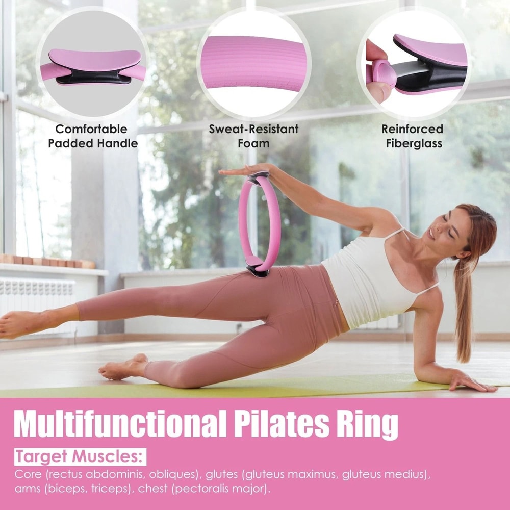 Complete Pilates Kit With Yoga Ball Arm Stretcher Pilates Ring Yoga Strap Bag Full Resistance Band 8