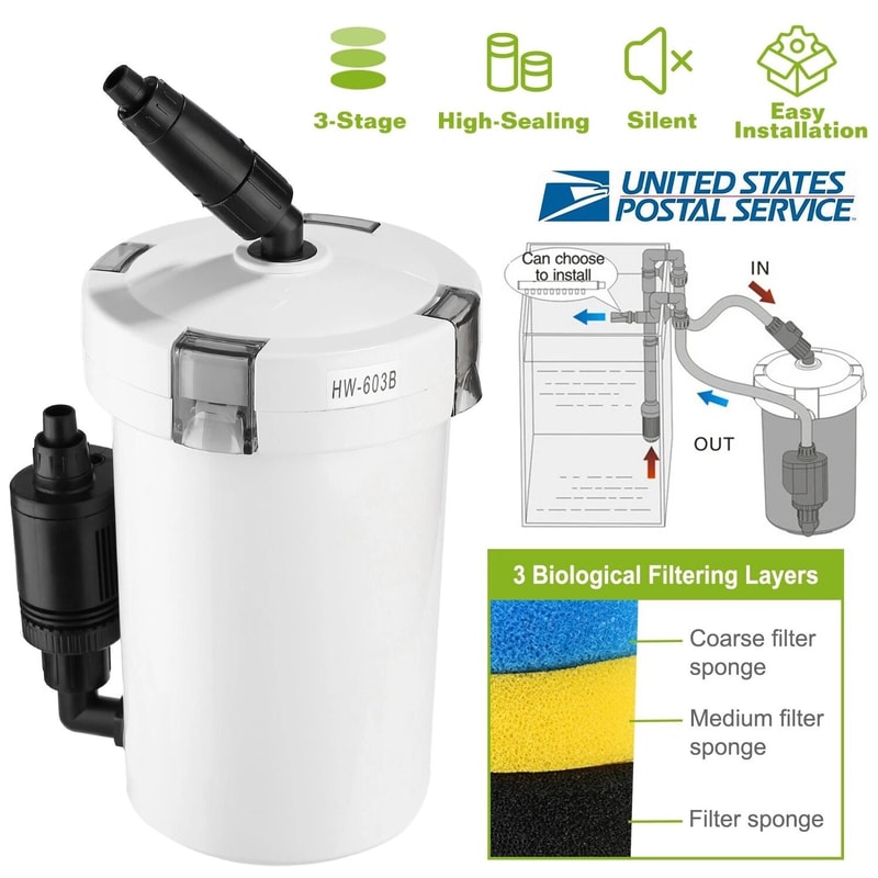 Top Nano External Canister Filter Ideal For FreshSaltwater Aquariums Reliable Fish Tank Filtratio 7