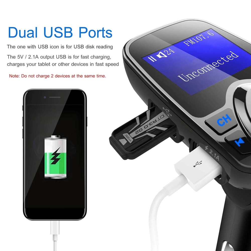 Wireless Radio Adapter Car FM Transmitter USB Charger Mp3 Player For Vehicles 6
