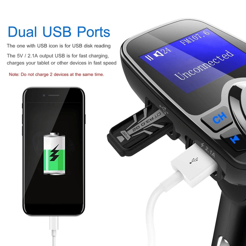 Wireless Radio Adapter Car FM Transmitter USB Charger Mp3 Player For Vehicles 6