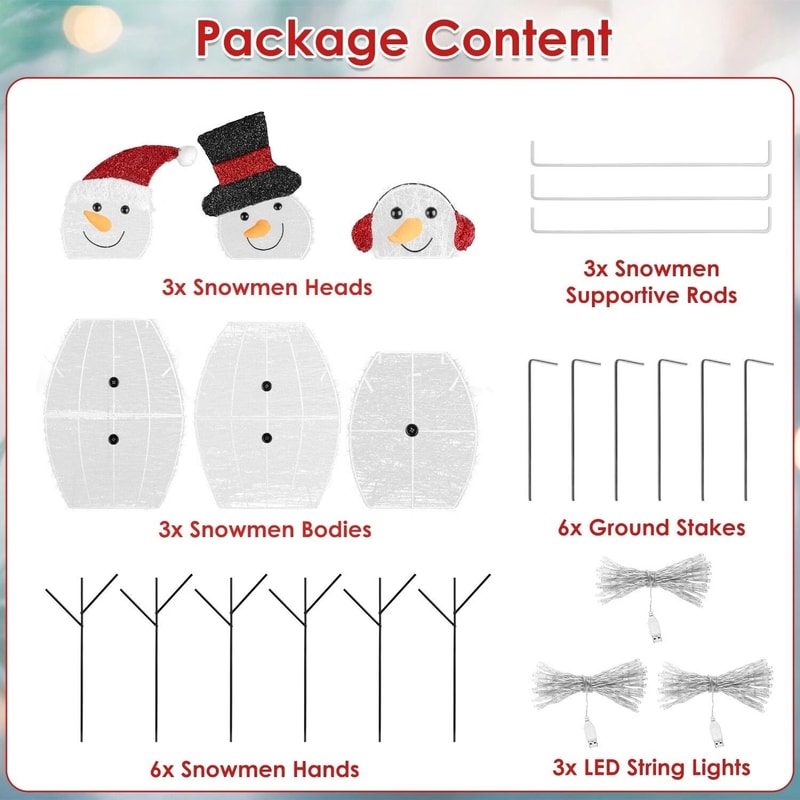 Xmas Garden Yard Snowman 2D Christmas Snowman Lamp Decor Warm Light For Garden Holiday Winter Decor 9