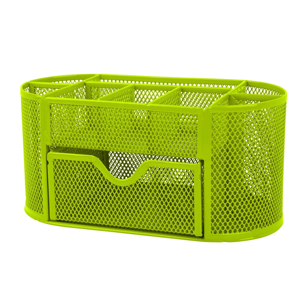 Metal Desk Organizer Mesh Office Pen Pencil Holder Storage Tray Green Compact Durable Desktop Sto 6