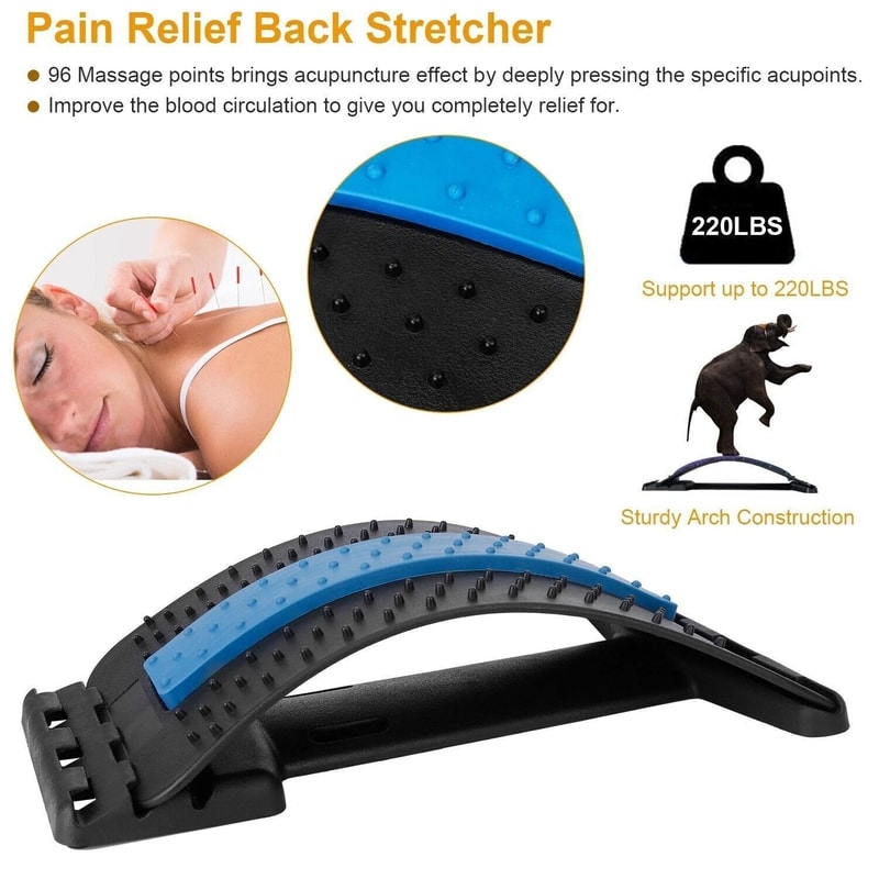 Lumbar Support Massager Adjustable Back Stretcher Extender Posture Corrector For Pain Relief And Co 3