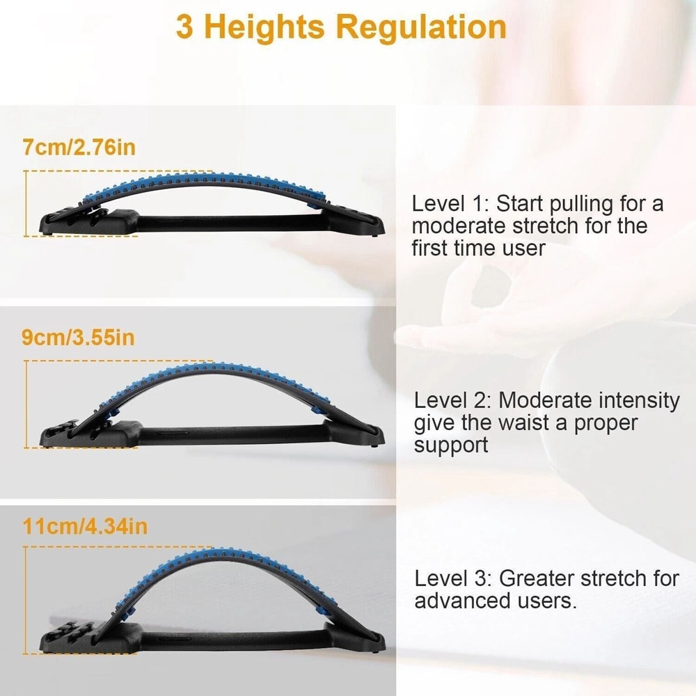 Lumbar Support Massager Adjustable Back Stretcher Extender Posture Corrector For Pain Relief And Co 7