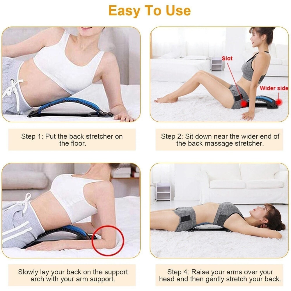 Lumbar Support Massager Adjustable Back Stretcher Extender Posture Corrector For Pain Relief And Co 11