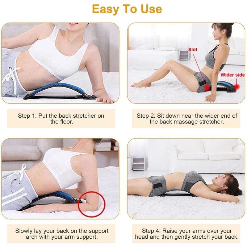 Lumbar Support Massager Adjustable Back Stretcher Extender Posture Corrector For Pain Relief And Co 11