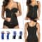 Latex Waist Trainer Cincher Full Body Shaper Black Underbust Corset Shapewear Waist Slimming Body 4