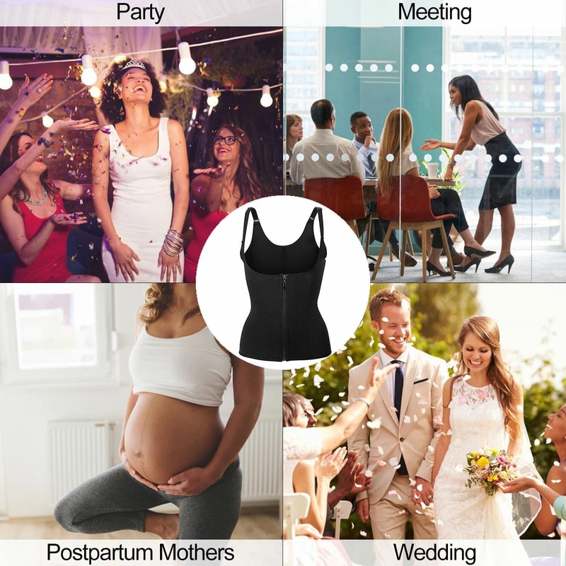 Latex Waist Trainer Cincher Full Body Shaper Black Underbust Corset Shapewear Waist Slimming Body 5