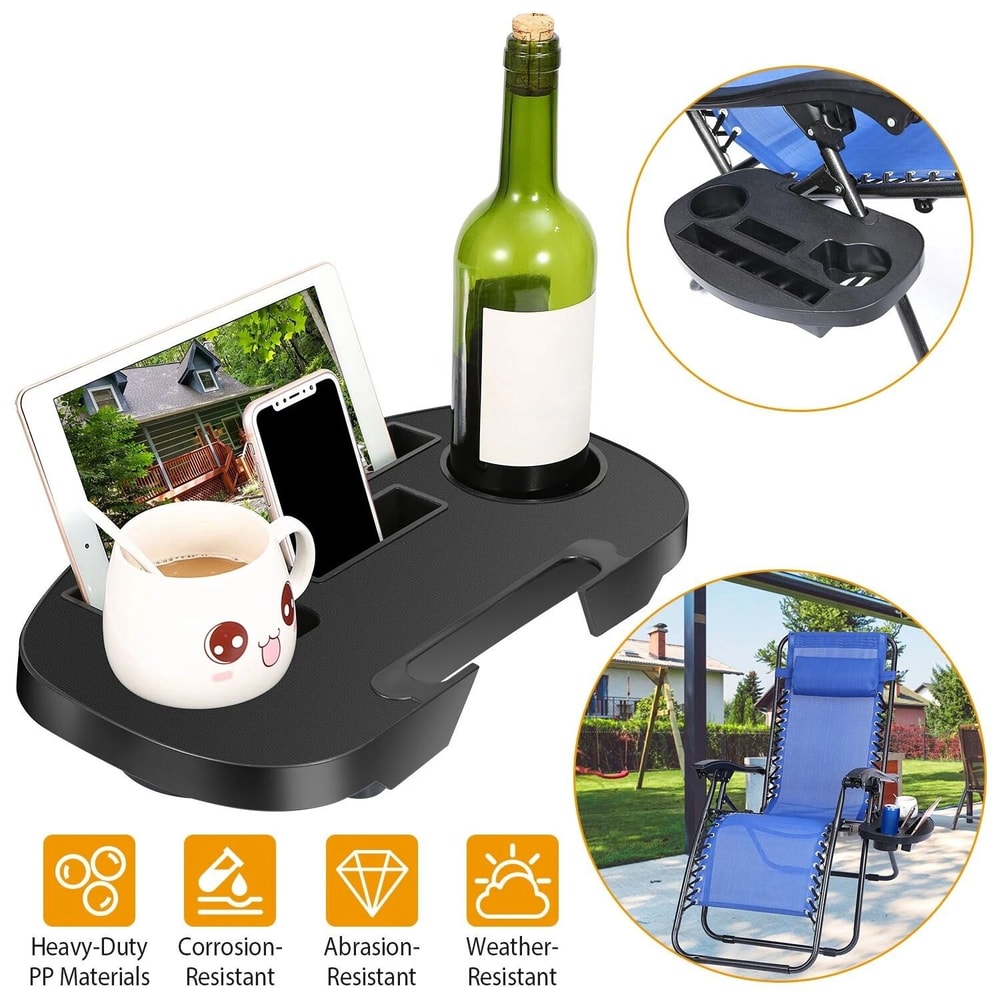 Portable Chair Side Table Cup Holder ClipOn Chair Tray For Garden Beach Fishing Chair Convenient Dr 1