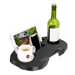 portable chair side table cup holder, clip-on chair tray for garden, beach, fishing chair, convenient drink organizer
