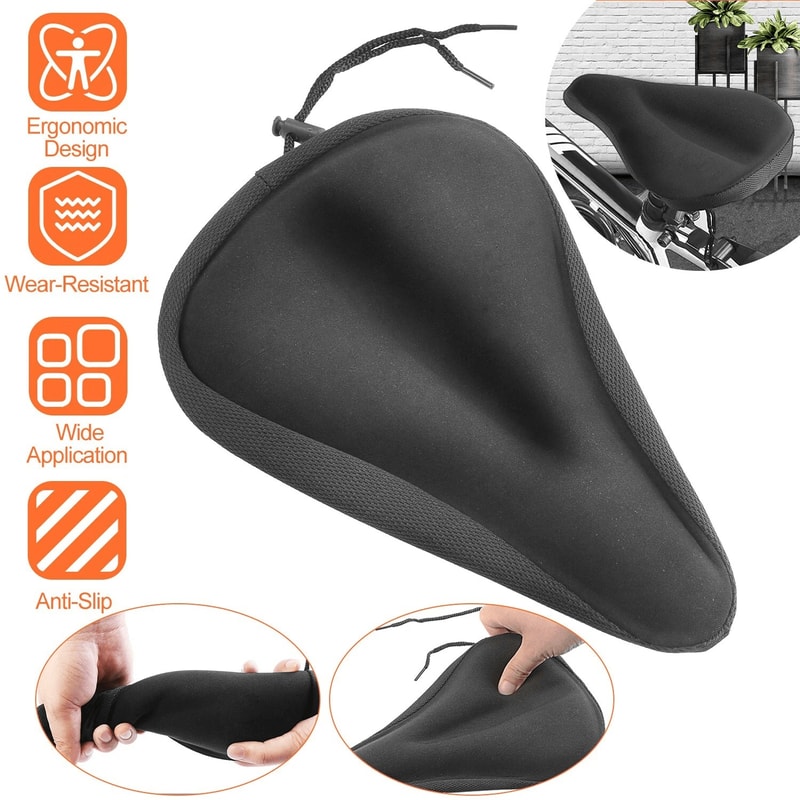 Soft Saddle Pad Cushion For Mountain Bike Gel Silicone Seat Cover Comfortable Bike Seat Pad 1