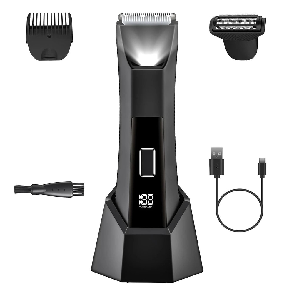 Waterproof Electric Body Trimmer Beard Groin Hair Shaver Pubic Hair Men Travel Shaver 4