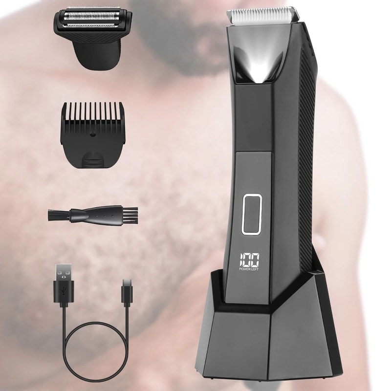 Waterproof Electric Body Trimmer Beard Groin Hair Shaver Pubic Hair Men Travel Shaver 0
