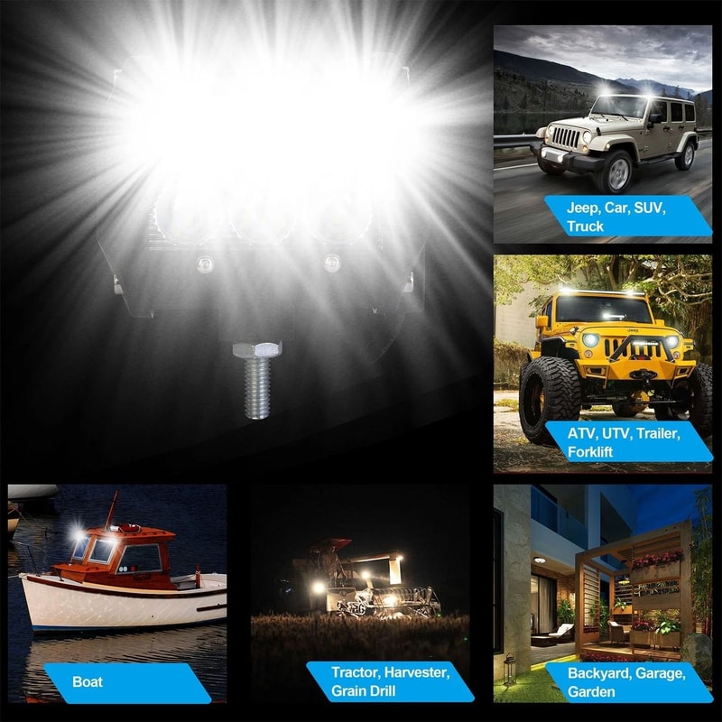 LED Work Light Fog Reverse Cube Pods Offroad SUV ATV UTE Lighting Solution For Ultimate Visibility 5
