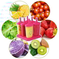 diy homemade ice cream, reusable popsicle molds set, 6pcs plastic popsicle molds for summer fun