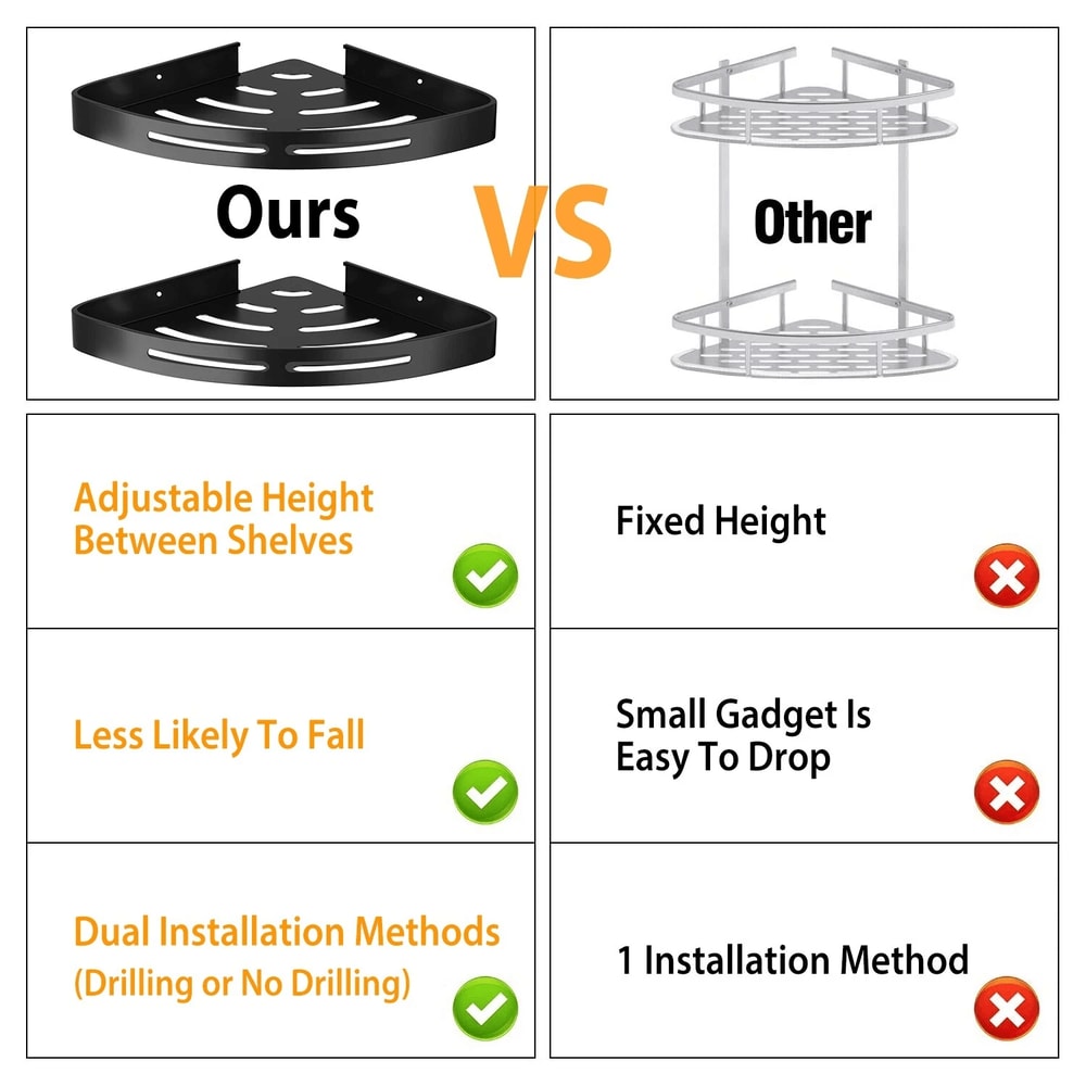 Triangular Bathroom Organizer Shower Shelf Caddy Storage Holder Corner Rack For Efficient Bathroom 2