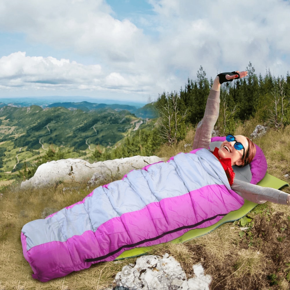 Soft Thick Adult Cold Weather Sleeping Bag WaterResistant Sleep Bag 1