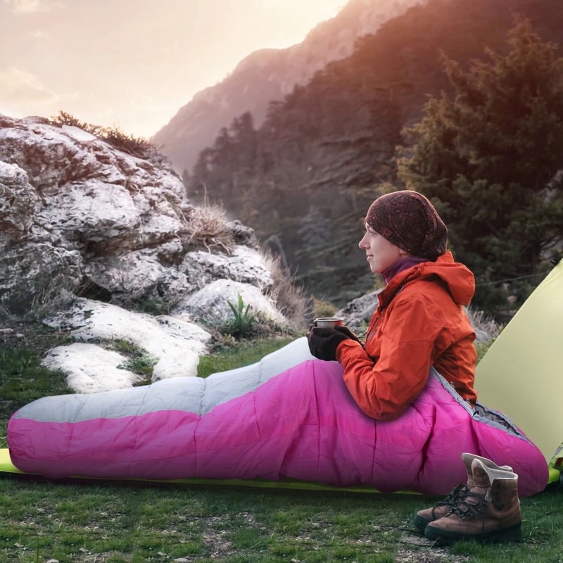 Soft Thick Adult Cold Weather Sleeping Bag WaterResistant Sleep Bag 3
