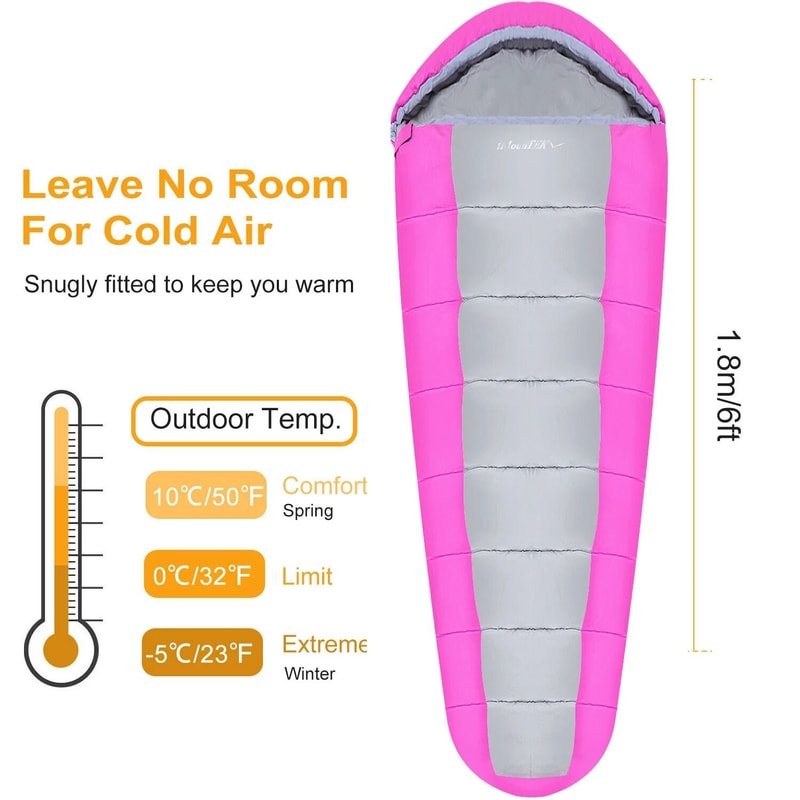 Soft Thick Adult Cold Weather Sleeping Bag WaterResistant Sleep Bag 4