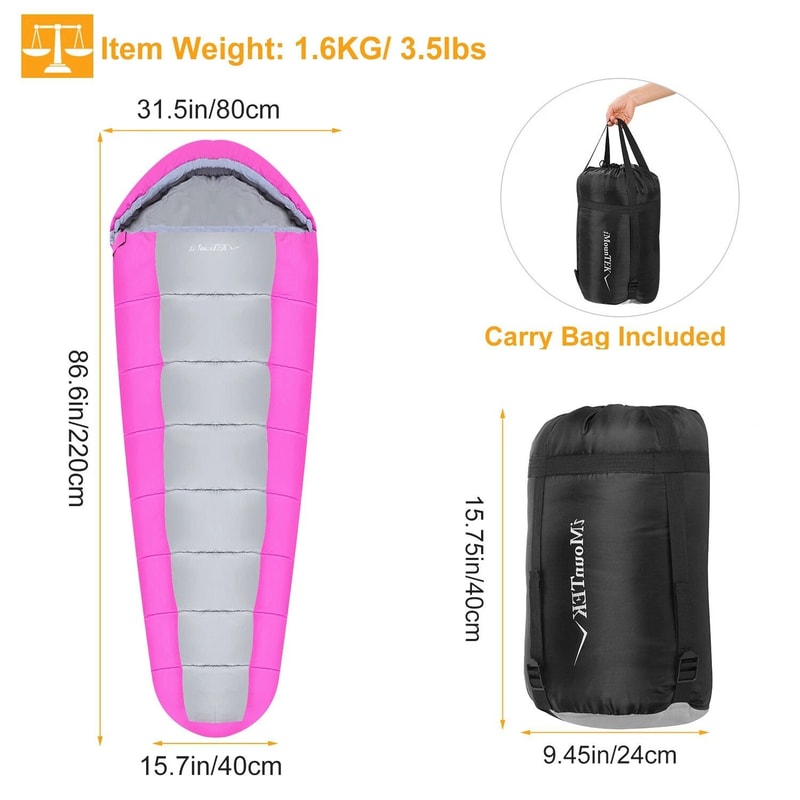 Soft Thick Adult Cold Weather Sleeping Bag WaterResistant Sleep Bag 5