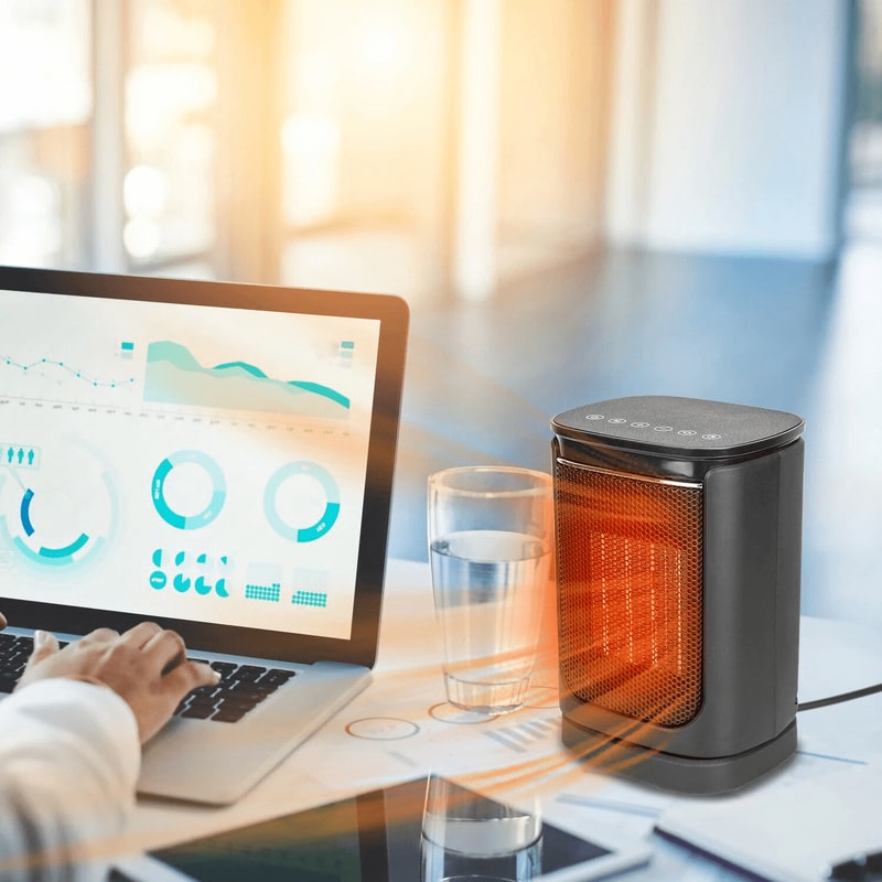 Ceramic Electric Space Heater With Oscillating Heating Fan Digital Display Compact For Efficient Ro 1