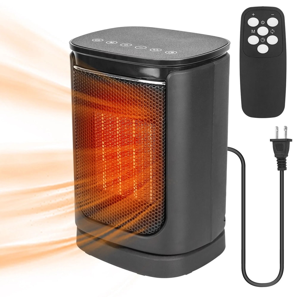 Ceramic Electric Space Heater With Oscillating Heating Fan Digital Display Compact For Efficient Ro 13