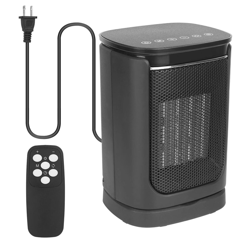 Ceramic Electric Space Heater With Oscillating Heating Fan Digital Display Compact For Efficient Ro 14