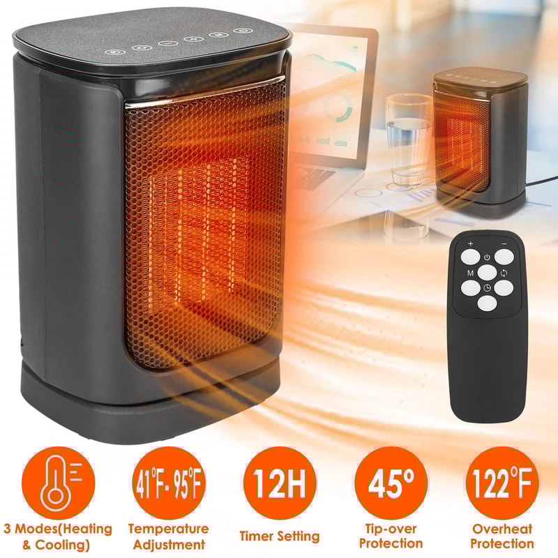 Ceramic Electric Space Heater With Oscillating Heating Fan Digital Display Compact For Efficient Ro 11