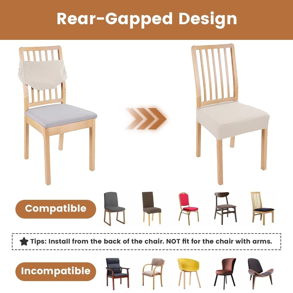 Dining Chair Slipcovers Waterproof Stretch Seat Covers Mat Slipcover For Chairs 1