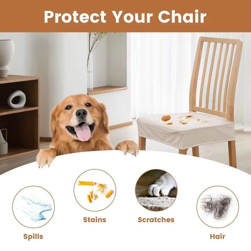 Dining Chair Slipcovers Waterproof Stretch Seat Covers Mat Slipcover For Chairs 7