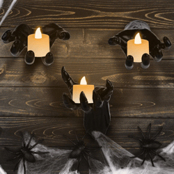 creepy reaching hands halloween hand prop & lighted candles – perfect halloween hand decoration for scary home & party