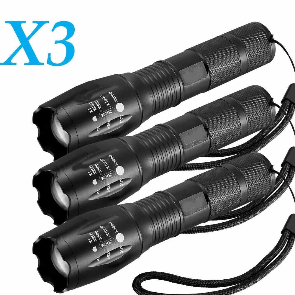 Zoomable Aluminum Tactical Flashlight High Powered 5Modes Rechargeable LED Torch Durable Outdoor Li 3