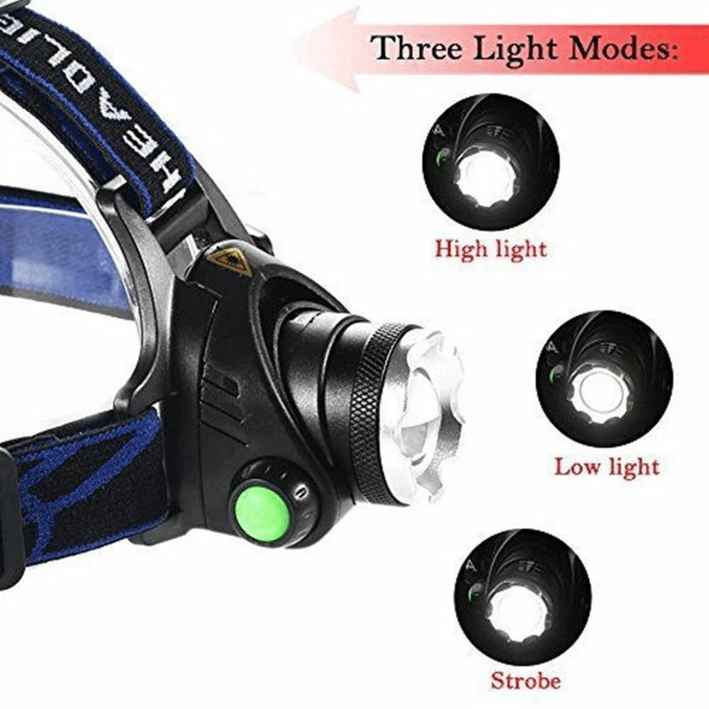Tactical Headlamp Zoomable Rechargeable Head Light Bright Head Lamp For Nighttime Activities 1