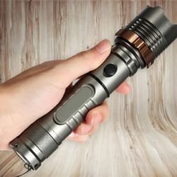 led flashlight tactical police torch very bright, rechargeable camping light for outdoor, hiking, emergency use