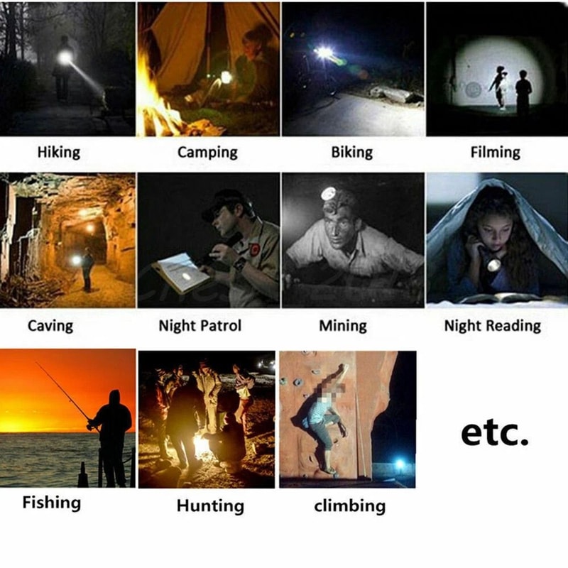 LED Flashlight Tactical Police Torch Very Bright Rechargeable Camping Light For Outdoor Hiking Emer 6