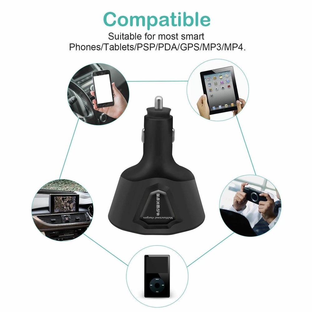 Dual USB Charger Power Adapter For Car Car LCD Cigarette Lighter Socket Splitter DC Power Outlet 7