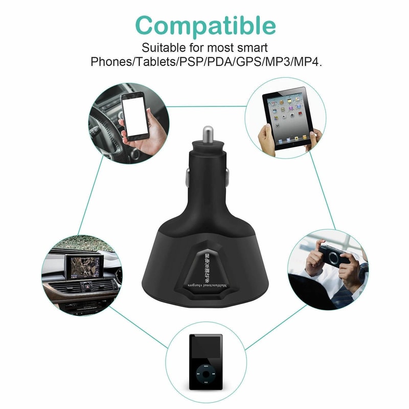 Dual USB Charger Power Adapter For Car Car LCD Cigarette Lighter Socket Splitter DC Power Outlet 7