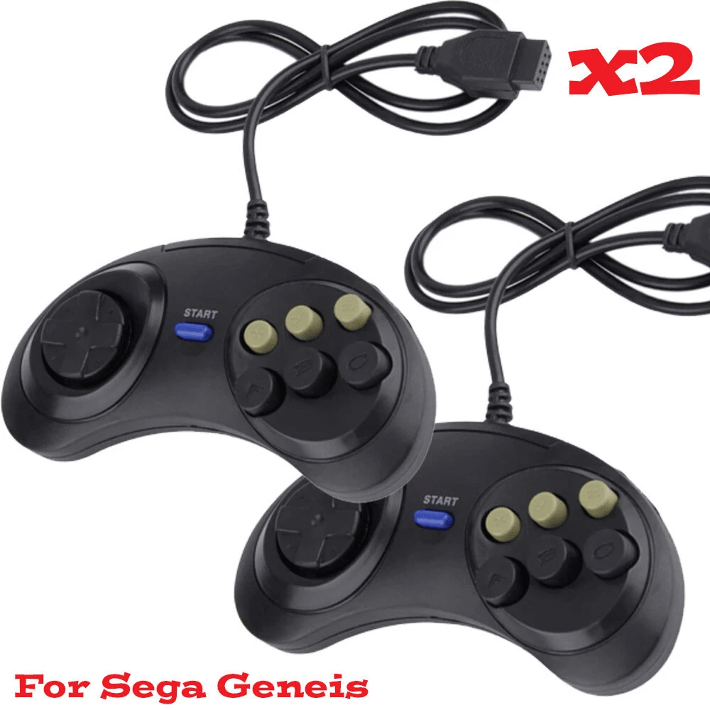 Controller For SEGA Genesis 6 Button Game Pad Black Old School Classic New Edition 0
